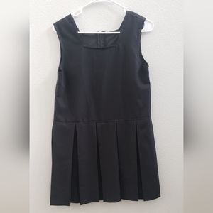 Girls black pleated sleeveless mini dress size 16.